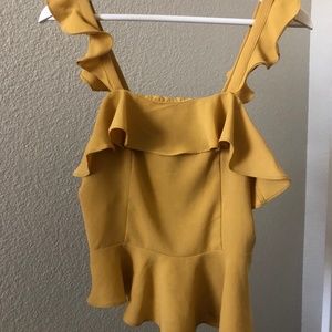 Nordstrom Mustard Asymmetrical Top